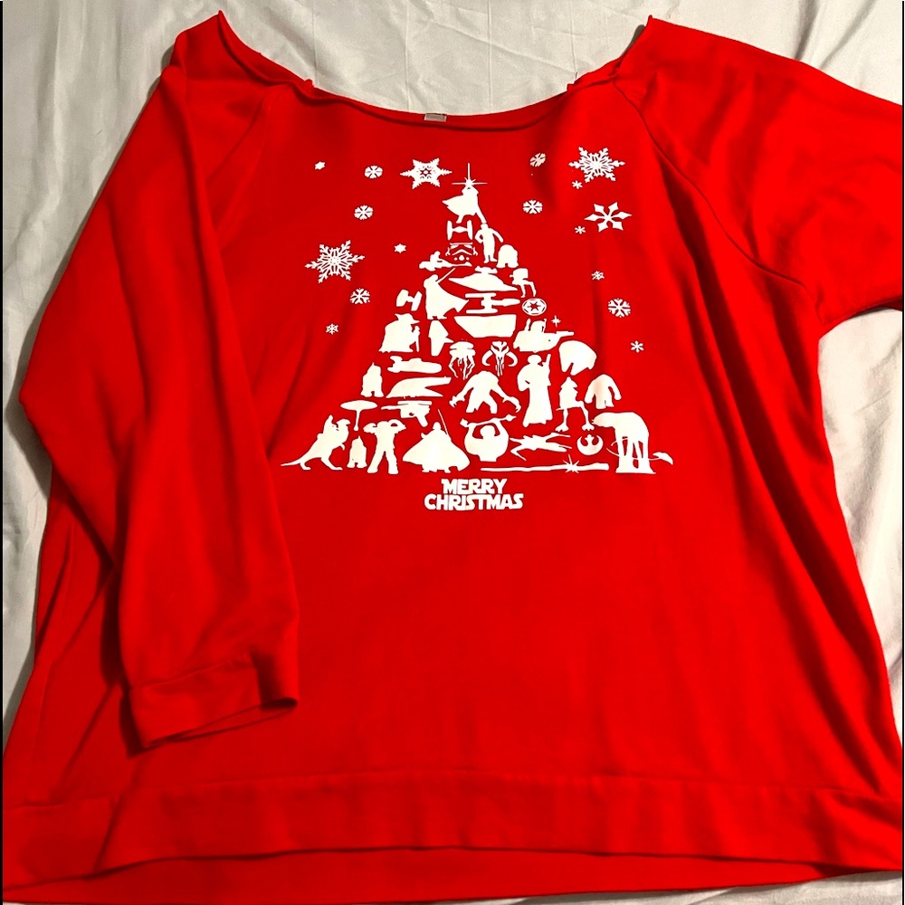 Handmade Star Wars Christmas tree sweatshirt.